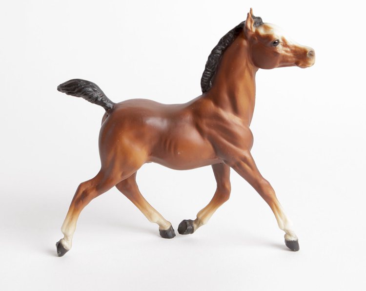 Vintage Breyer 1970s Bay Running Foal, Traditional Sized Breyer Model Horse