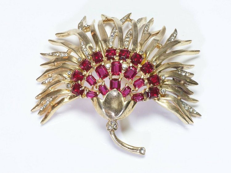 Alfred Philippe Sterling Chrysanthemum Flower Brooch