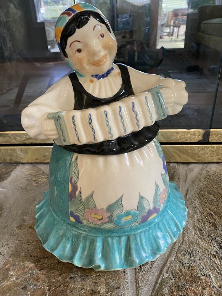 Brayton Laguna Accordion Woman Player Cookie Jar