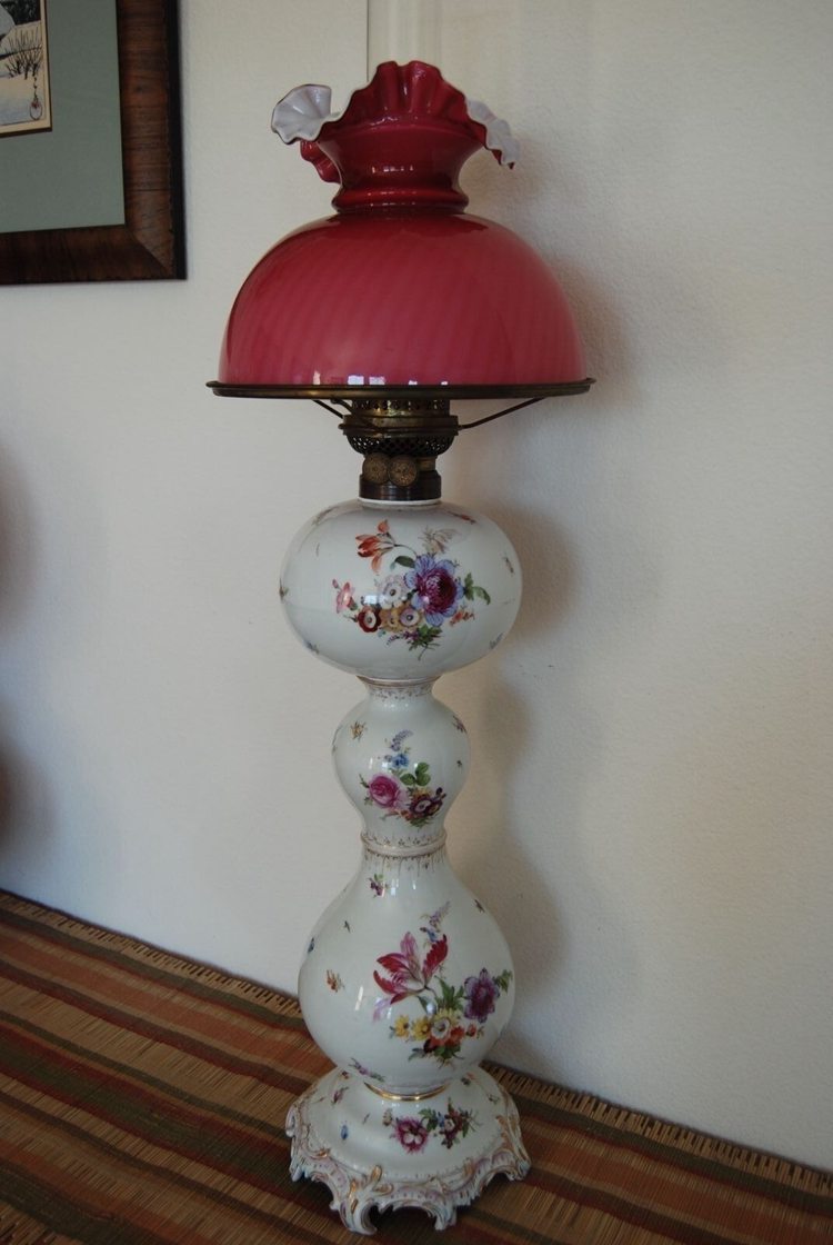 Dresden Porcelain Oil Lamp