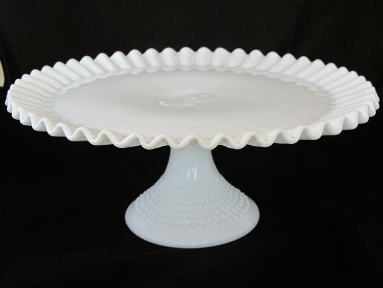 Fenton Hobnail Milk Glass Cake Stand or Cake Plate