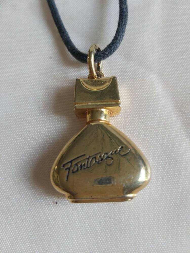 Pendant avon whimsical louis feraud golden vintage collector bottle perfume