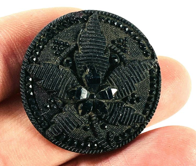 MEGA RARE Antique Victorian Marijuana Weed Coat Button Cannabis mezz