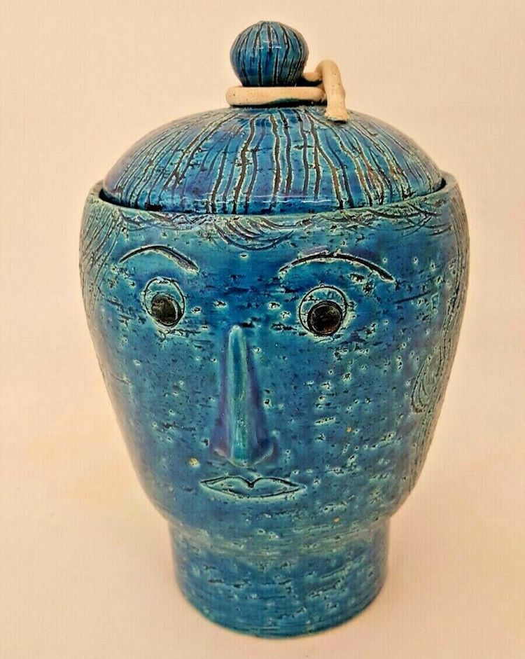 Mid Century Bitossi Face Figural 95/ 643 Cookie Jar