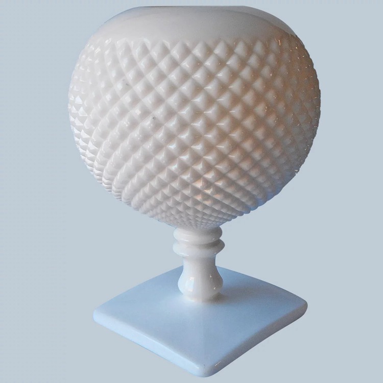 Milk Glass Ivy Ball Vase Westmoreland English Hobnail Vintage