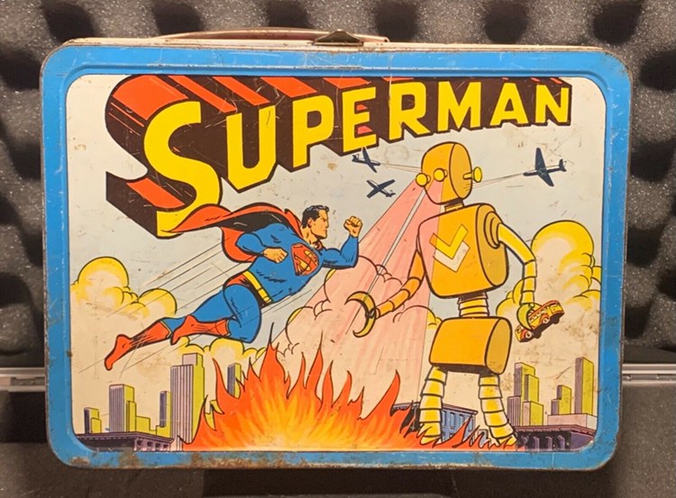 !Rare! Authentic Superman Lunchbox 1954 Good Condition