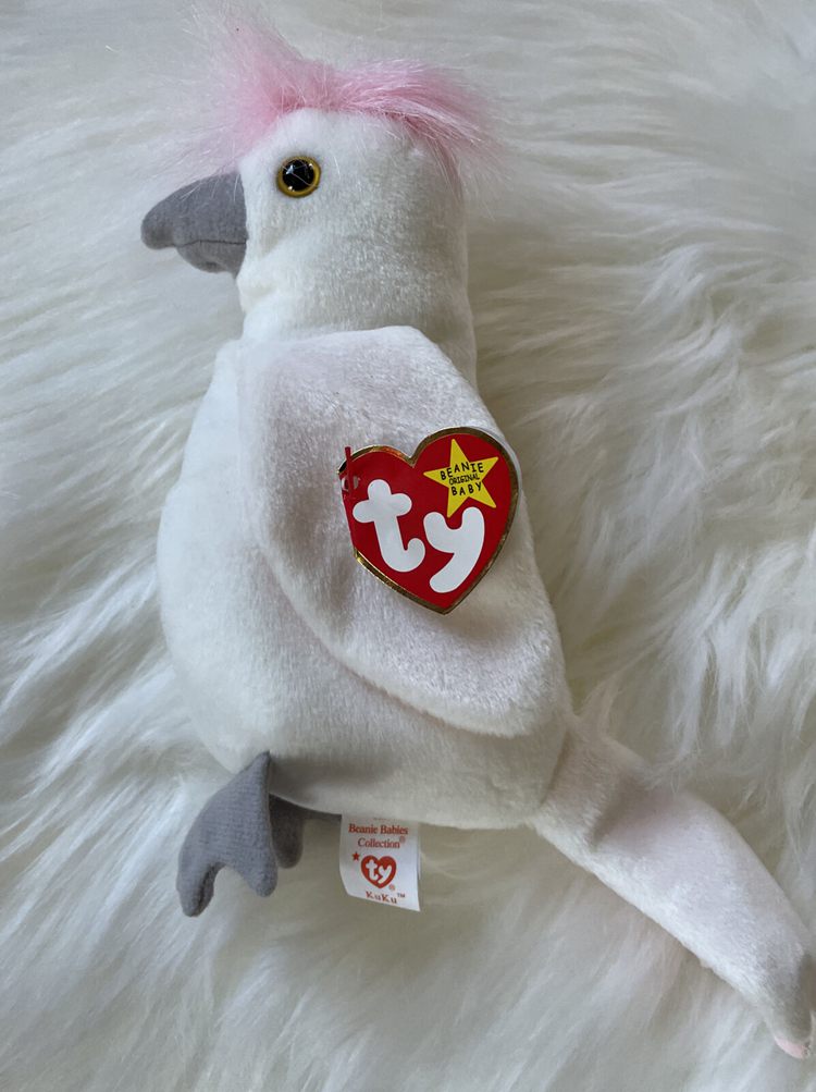 TY Beanie Baby Kuku the Cockatoo with ERRORS RARE RETIRED Bird 1997 1998