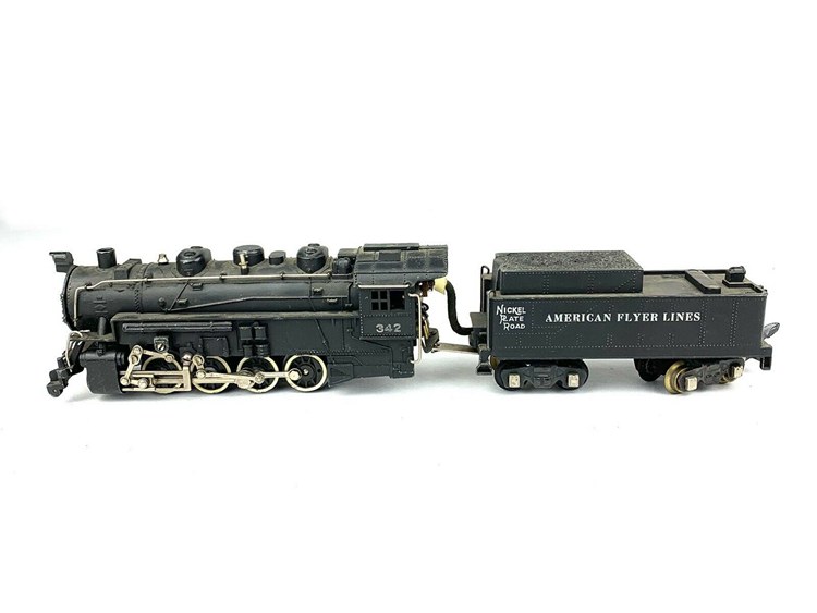 Vintage American Flyer S Gauge 342 Locomotive Nickel Plate Tender