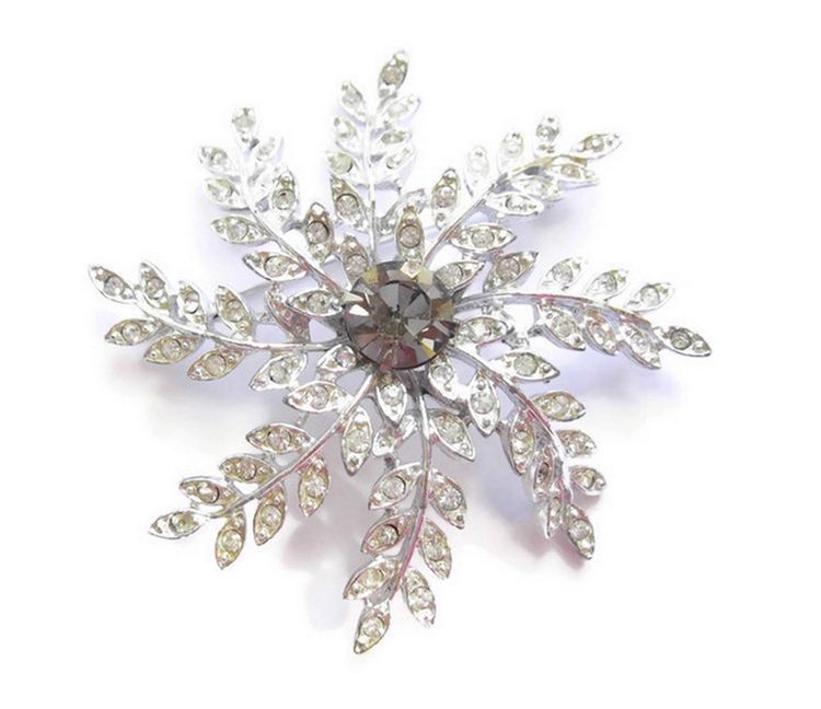 Vintage Sarah Coventry Snowflake Rhinestone Brooch, Pin