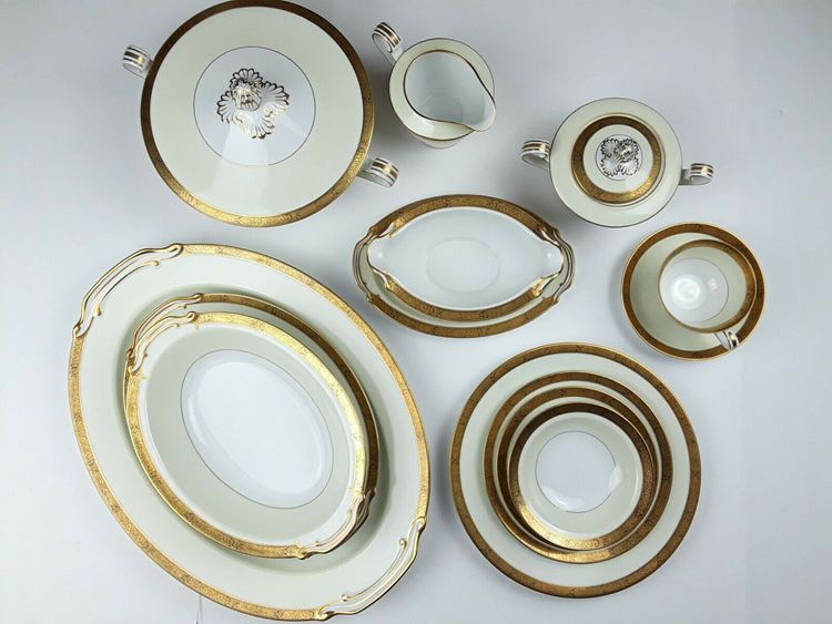 91 pc Vintage Noritake Goldkin China Set No. 4985 Dish Collection Holiday Party