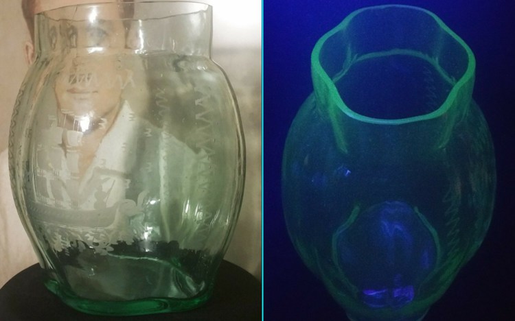 Colonial America Uranium Flight Glass Vase