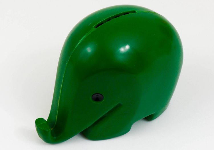 Dresdner Bank “Drumbo” Green Elephant Piggy Bank