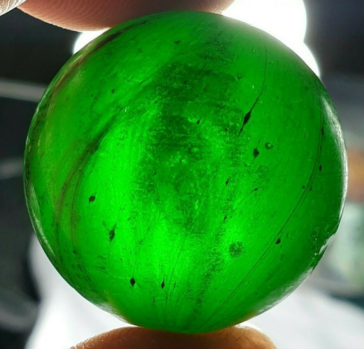 Green Base Glass Error Oddball Handmade Vintage Antique Marble