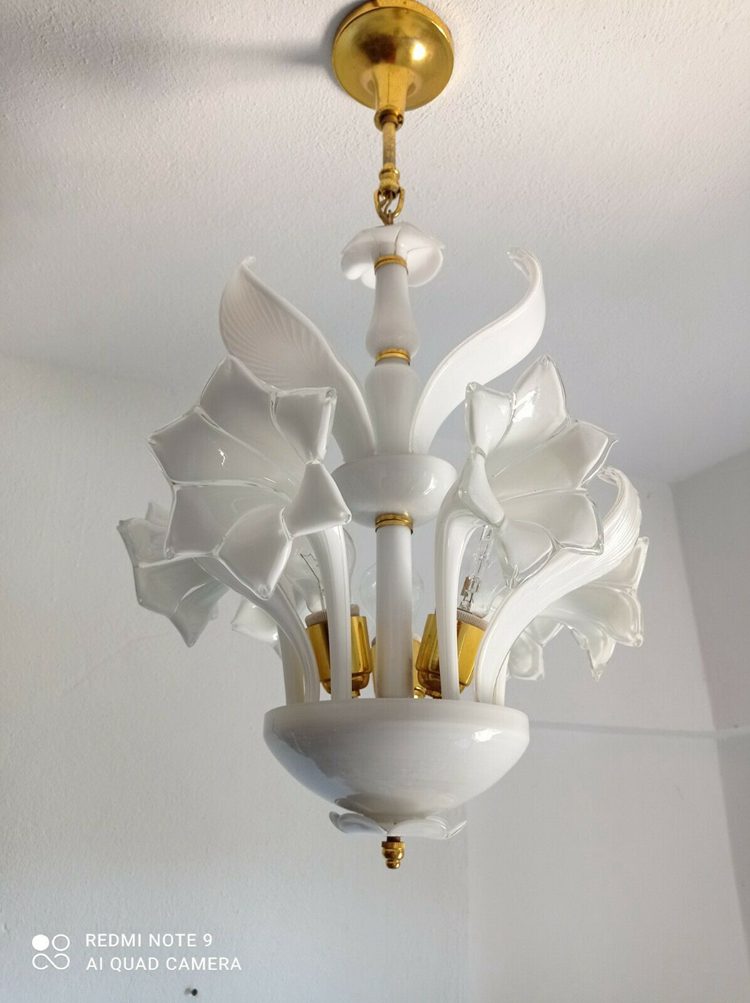 Hand Blow Calla Lily Chandelier-1