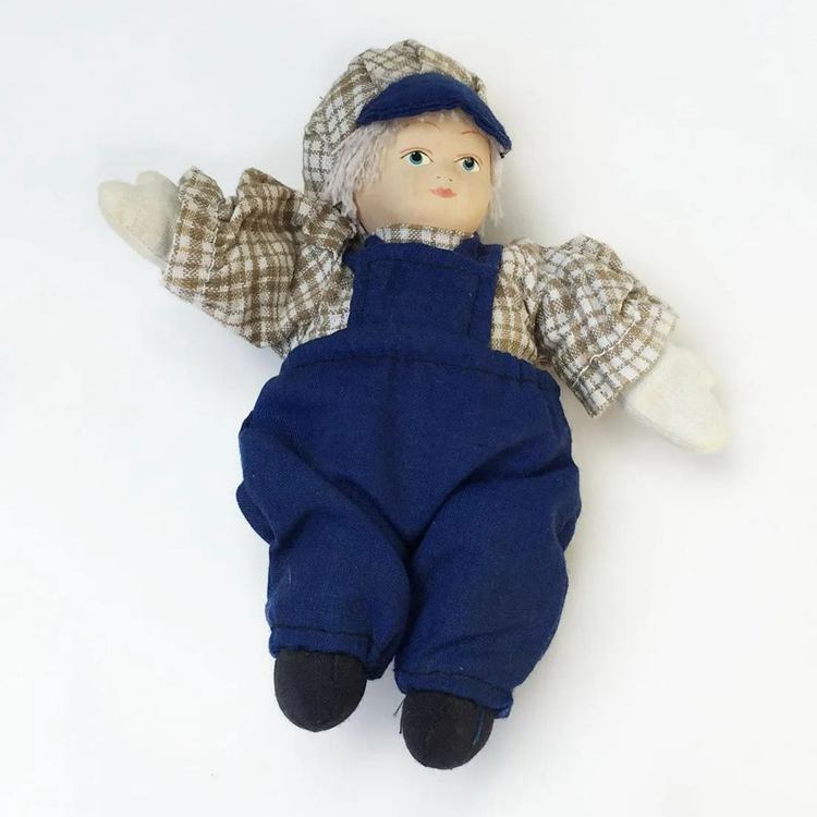 Plaid Shirt Porcelain Head Doll