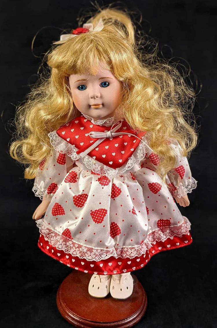 Porcelain Girl Doll Heart Pattern