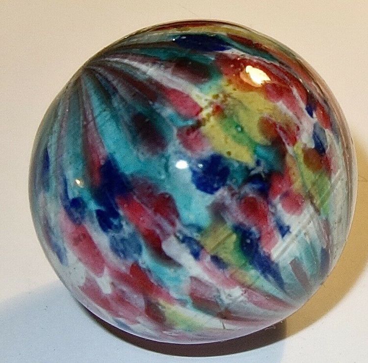 RARE Vintage LARGE 1-1/4" MULTICOLOR Glass MARBLE