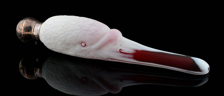 Rare Thomas Webb Cameo Glass Perfume of Swan