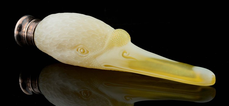 Rare Webb Cameo Falcon Head Perfume Bottle