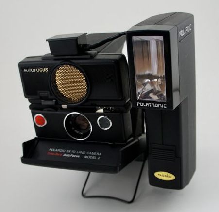 1970's Polaroid SX-70 Time-Zero AutoFocus Model 2 Land Camera with Polatronic Flash