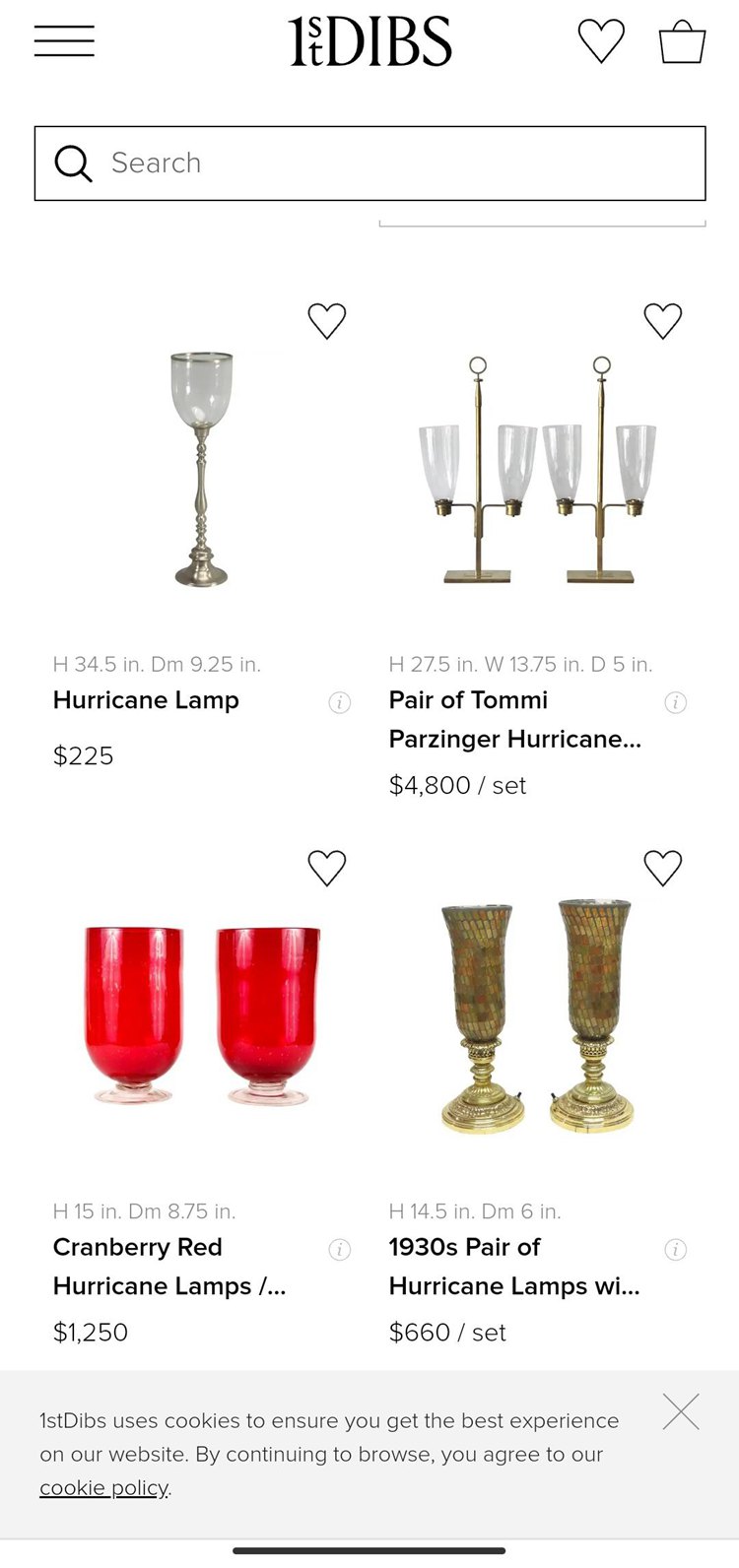 1st Dibs online antique hurricane store