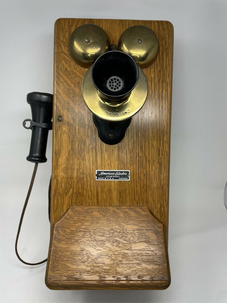 Antique Vintage Phone Oak Wall Old Crank Telephone Authentic 1900’s