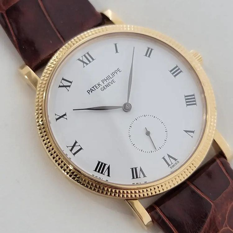 Mens Patek Philippe Calatrava 3919 18k Gold Hand-Wind 1980s Swiss RJC163