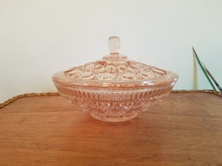  Pink Depression Glass Candy Dish