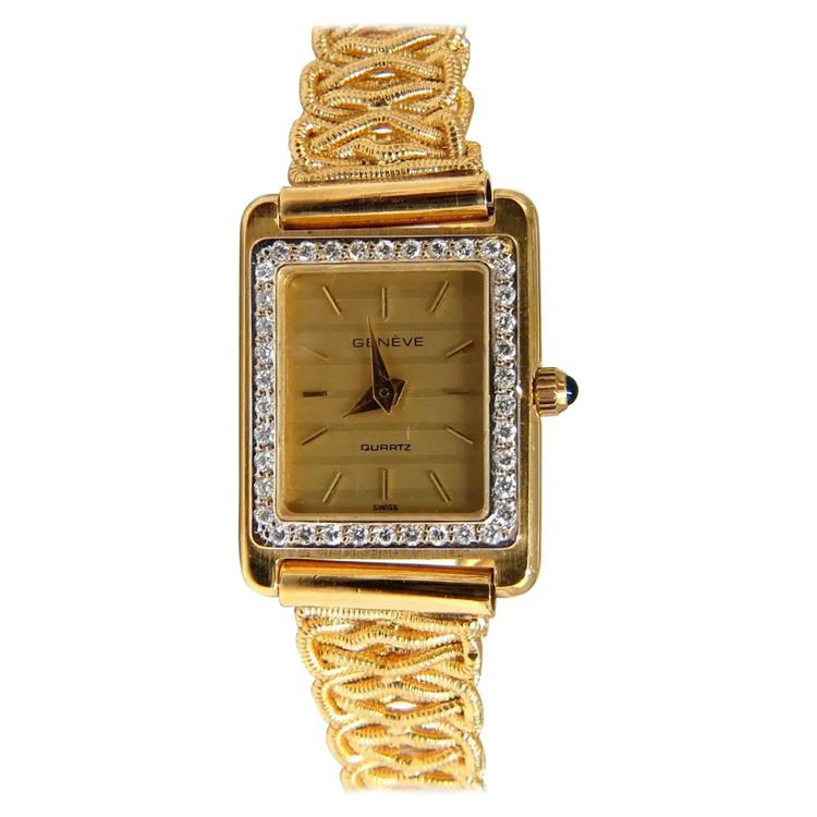 Vintage Geneve Swiss Quartz .36ct Diamonds watch