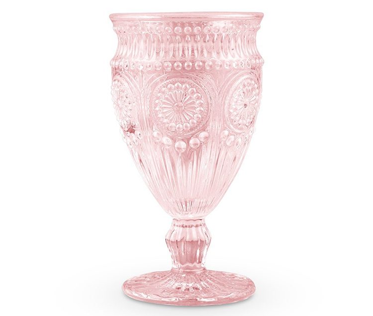 Weddingstar Pink Vintage Inspired Pressed Glass Wedding Goblet