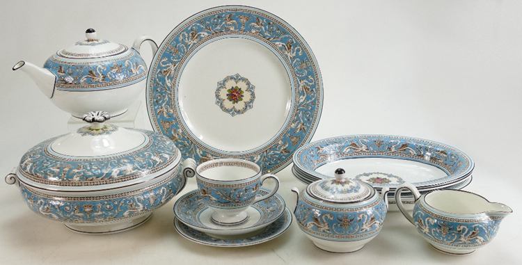 14. Wedgwood Florentine Patterned Dinner and Tea Set