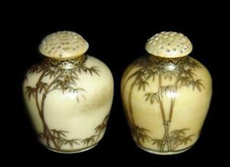 3. Japanese Meiji Satsuma Kutani Salt and Pepper Shakers