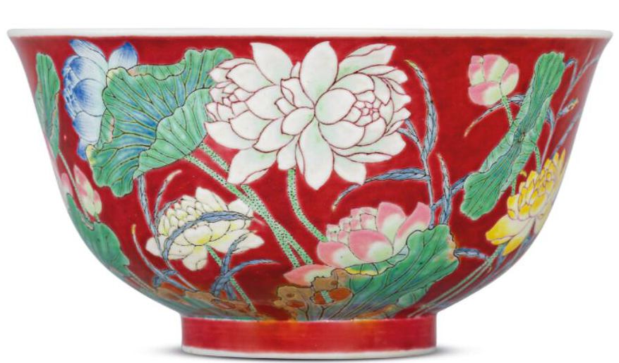 4. Blood Red Porcelain Lotus Bowl