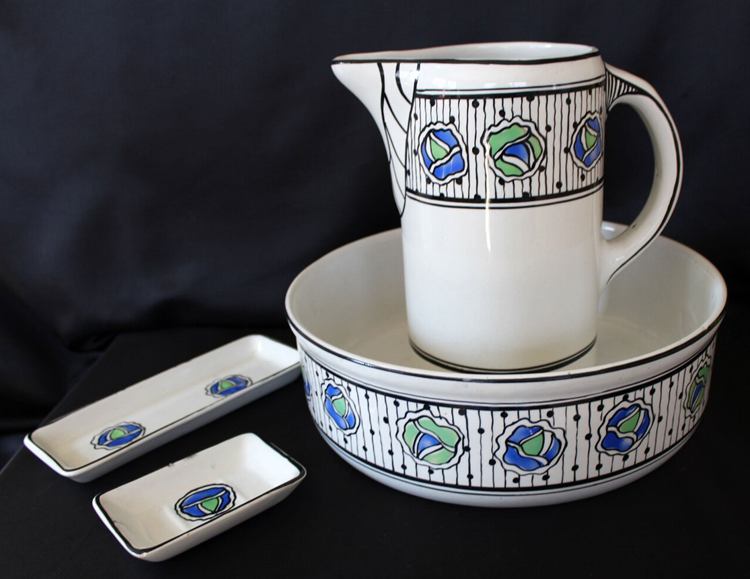 Antique Wash Bowls and Pitchers During The Art Nouveau Era