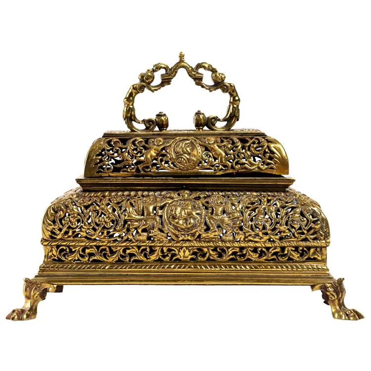 Antique bronze jewelry box
