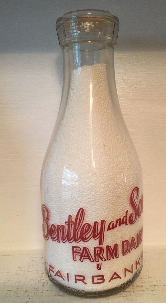 7. BENTLEY and SONS FAIRBANKS ALASKA Quart Milk Bottle