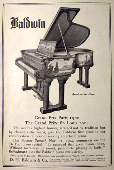 A 1905 Baldwin ad.