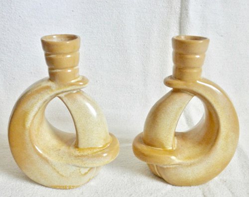 Ada clay Frankoma pair of candle holders 305