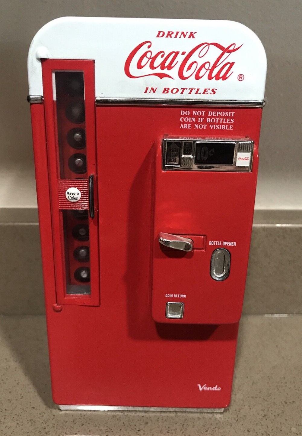 1994 metal Vendo Coca-Cola Machine Musical Coin Bank