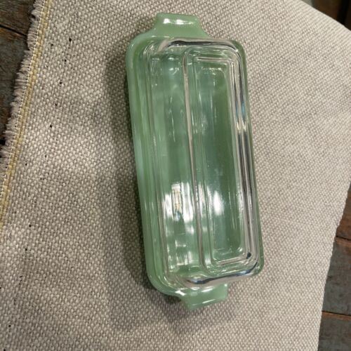 vintage Fire-King Jadeite Butter Dish with cover