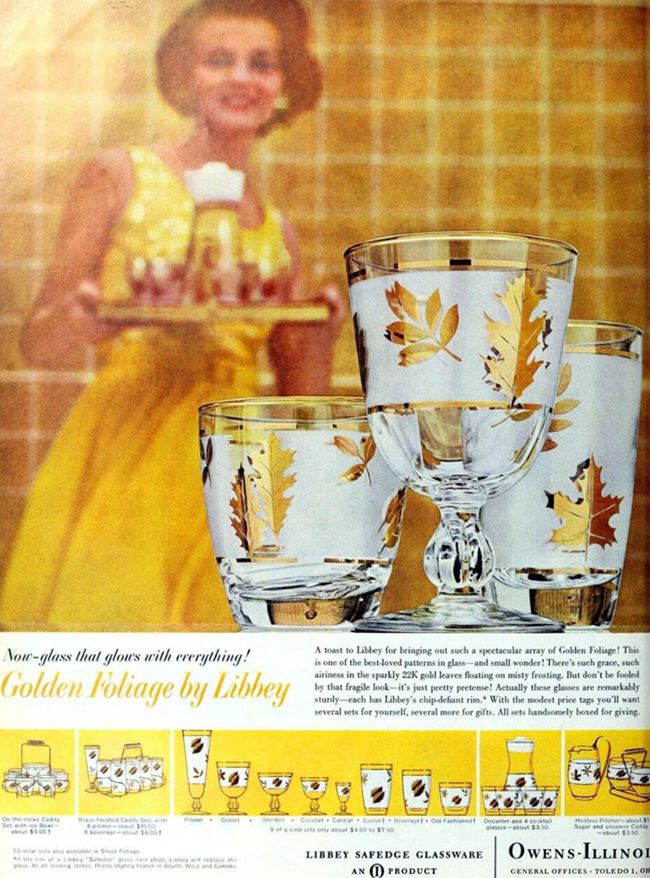 Libbey Vintage Glass Foliage Series