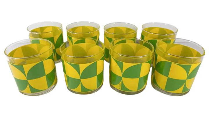 Libbey Vintage Op-Art Rocks Glasses