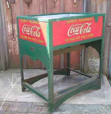 Original 1929 Coca Cola Cooler Glascock Bros Muncie