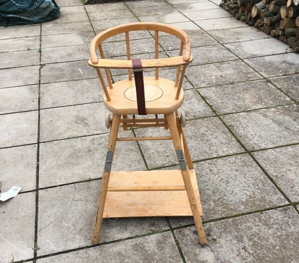 Original Scandinavian solid wood high chair