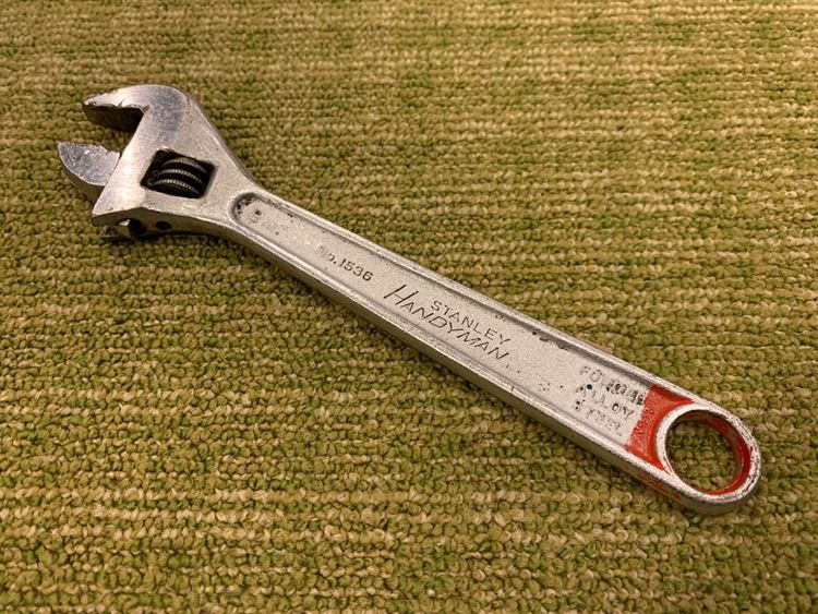 Vintage Stanley Handyman Crescent Wrench 8 inch No. 1536 Drop Forged Adjustable