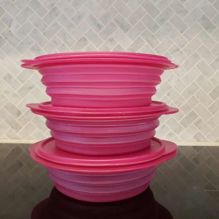 3 Tupperware Flat-Out Bowls