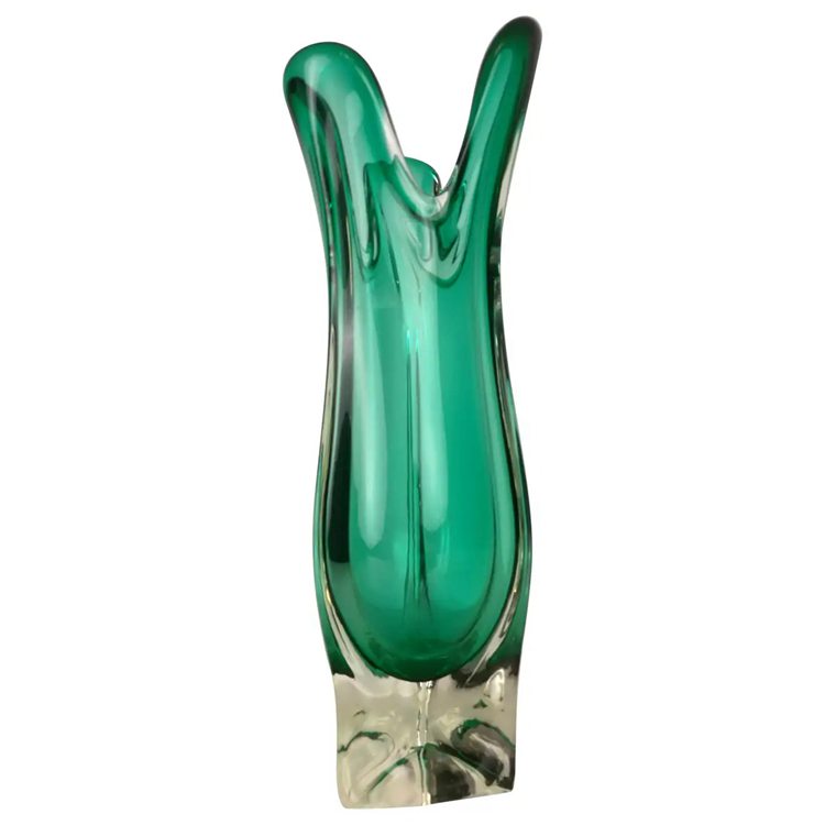 A Green Murano Swung Vase