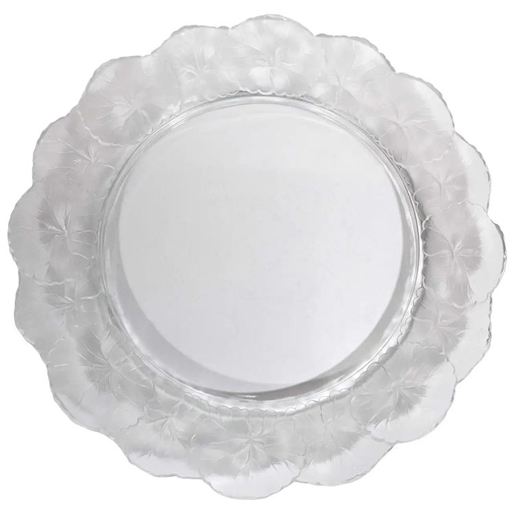 A Lalique crystal glass plate
