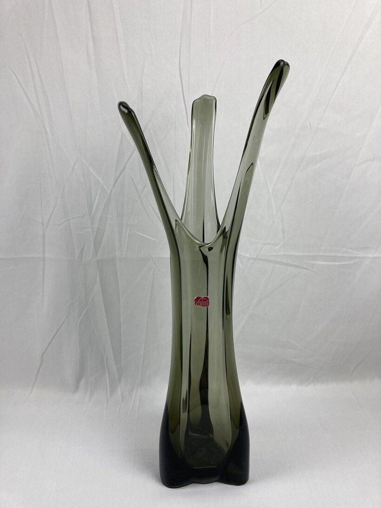 A Three Foil Charcoal Viking Swung Vase