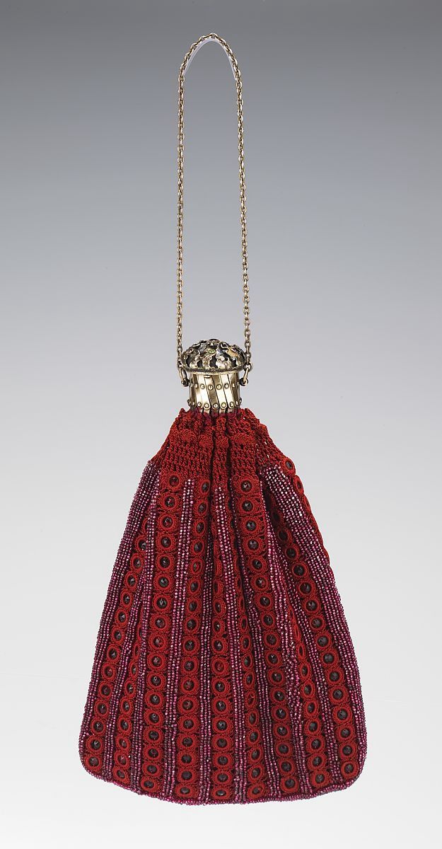 An American 19th century silk & metal purse
